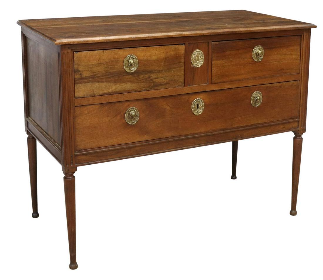 FRENCH LOUIS XVI STYLE WALNUT COMMODE (1 of 5)
