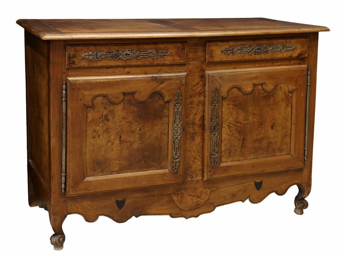 PROVINCIAL LOUIS XV STYLE MIXED WOOD SIDEBOARD (1 of 6)
