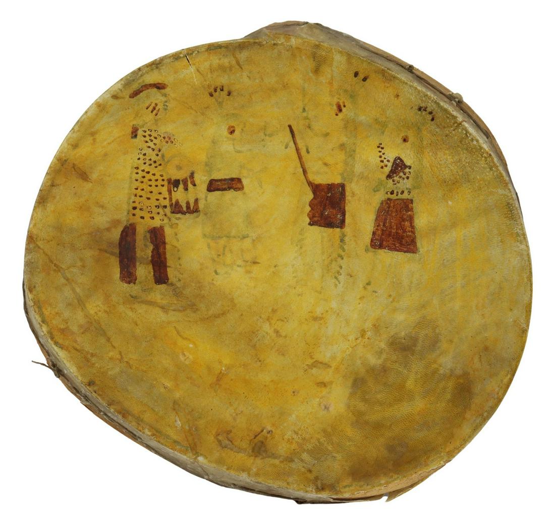 NATIVE AMERICAN TESUQUE PUEBLO HAND DRUM (1 of 3)
