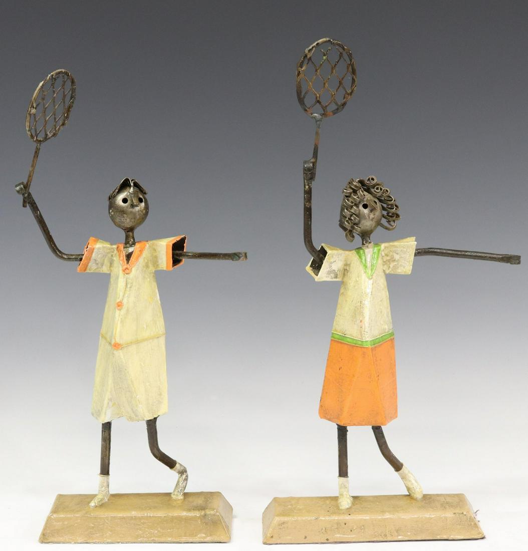 2) ARTE FELGUEREZ TENNIS PLAYERS PAINTED SCULPTURE (1 of 5)