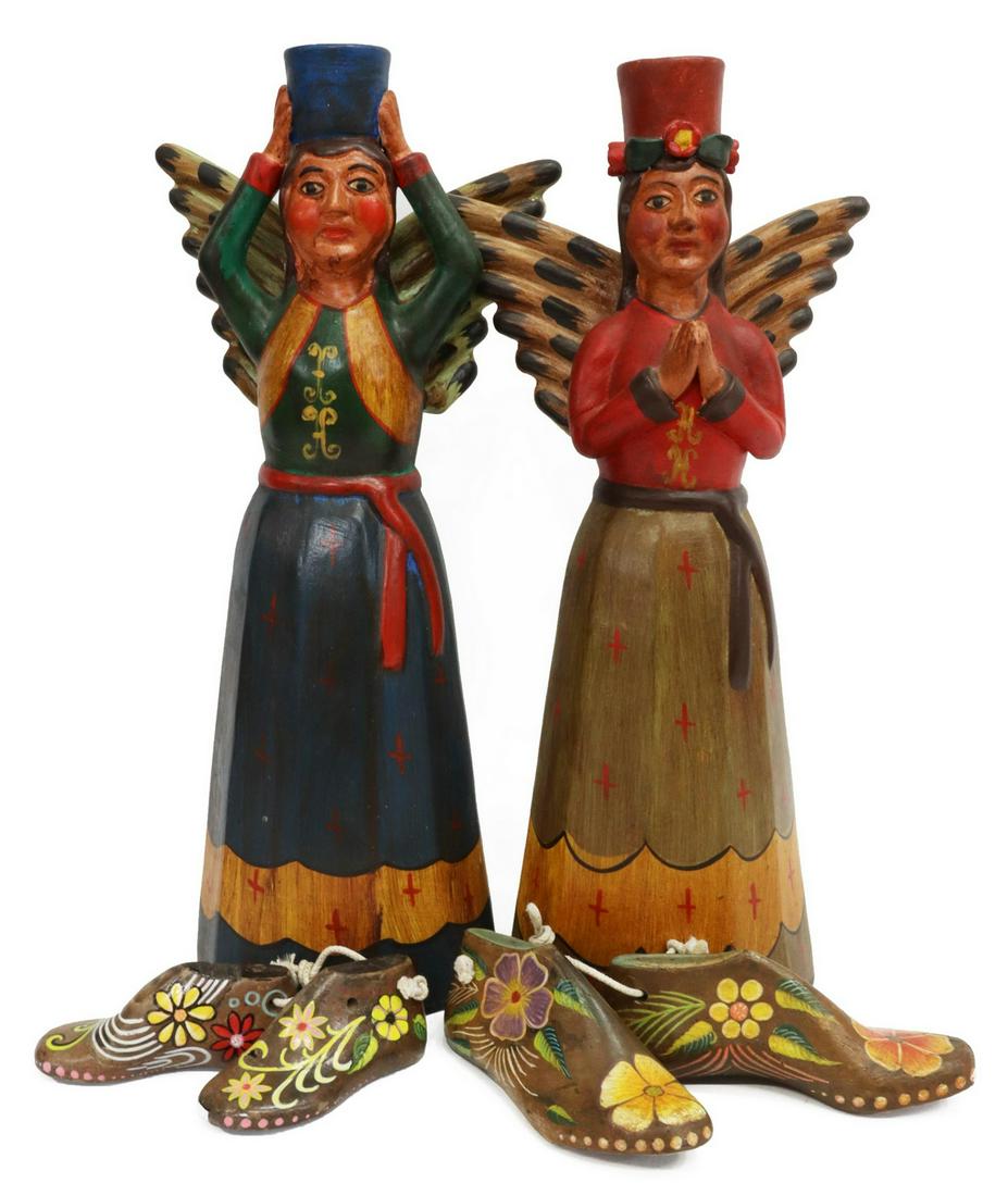 (4) MEXICO POTTERY ANGEL CANDELABRA & SHOE MOLDS (1 of 10)