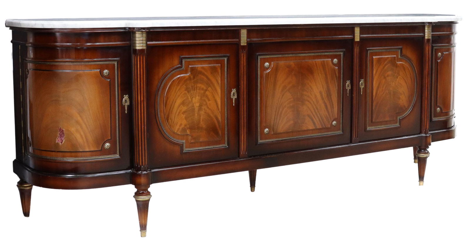 LOUIS XVI STYLE MARBLE-TOP MAHOGANY SIDEBOARD (1 of 6)