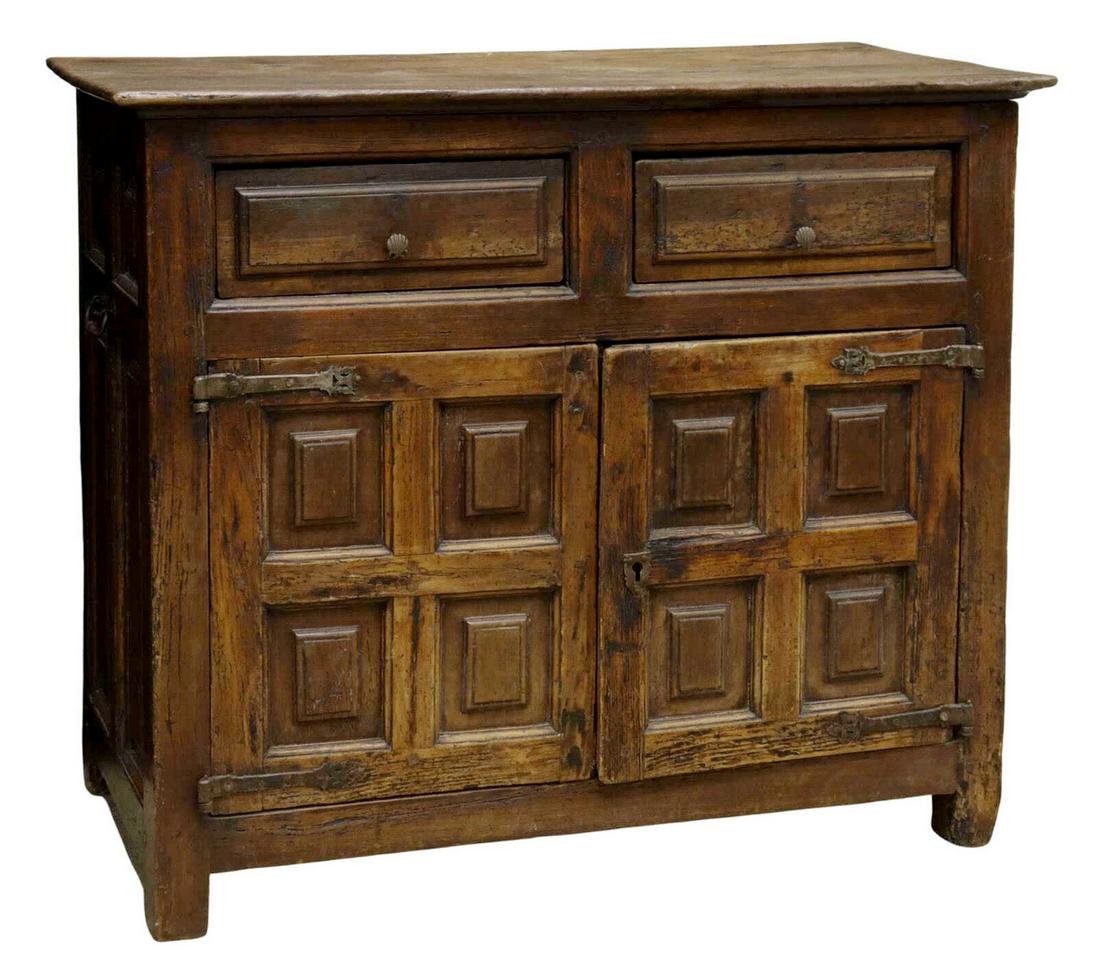 SPANISH BAROQUE STYLE OAK SIDEBOARD CABINET (1 of 7)