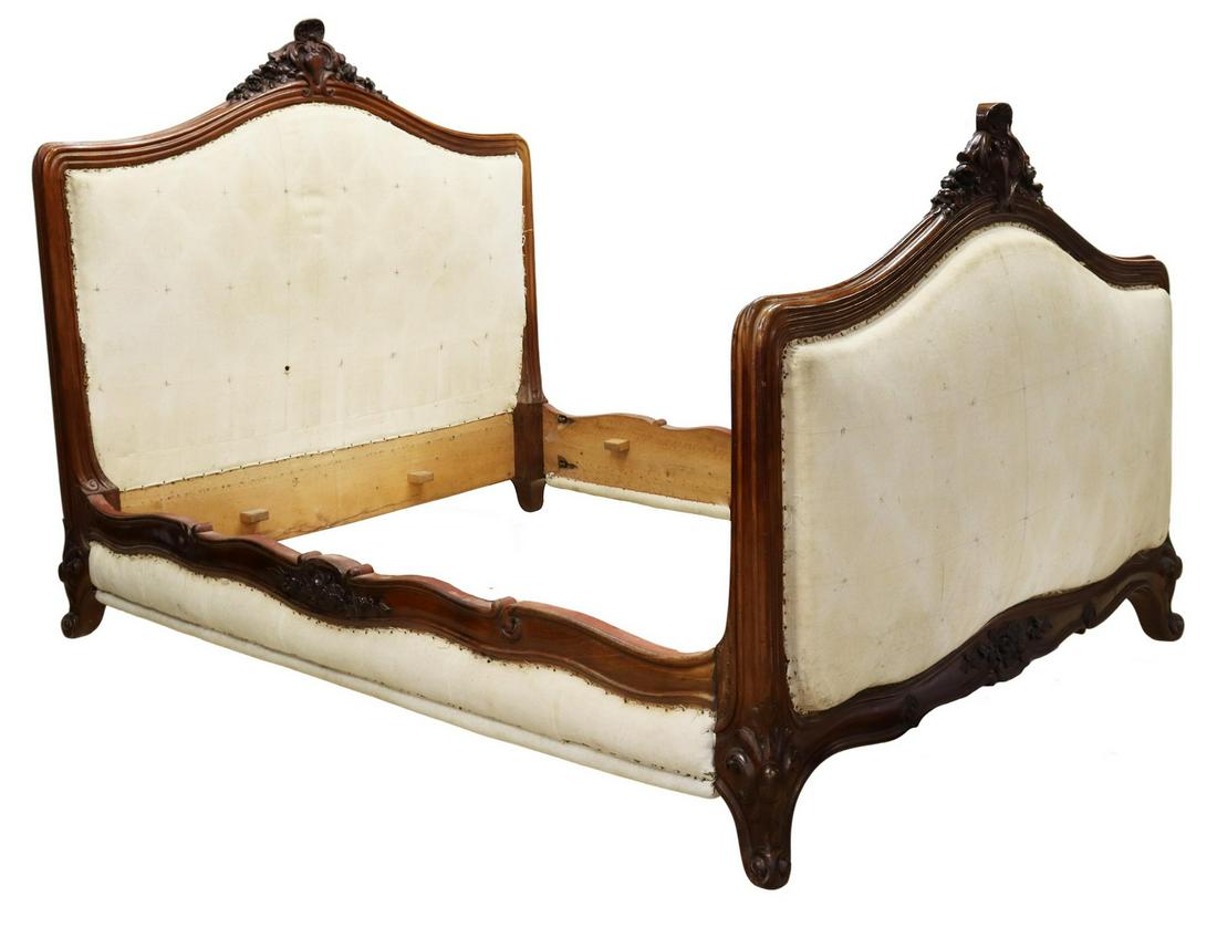 FRENCH LOUIS XV STYLE UPHOLSTERED BED (1 of 2)
