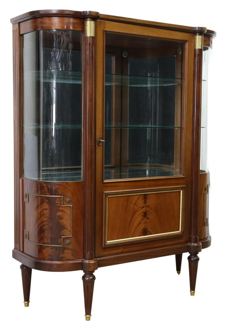 FRENCH LOUIS XVI STYLE MAHOGANY VITRINE (1 of 4)