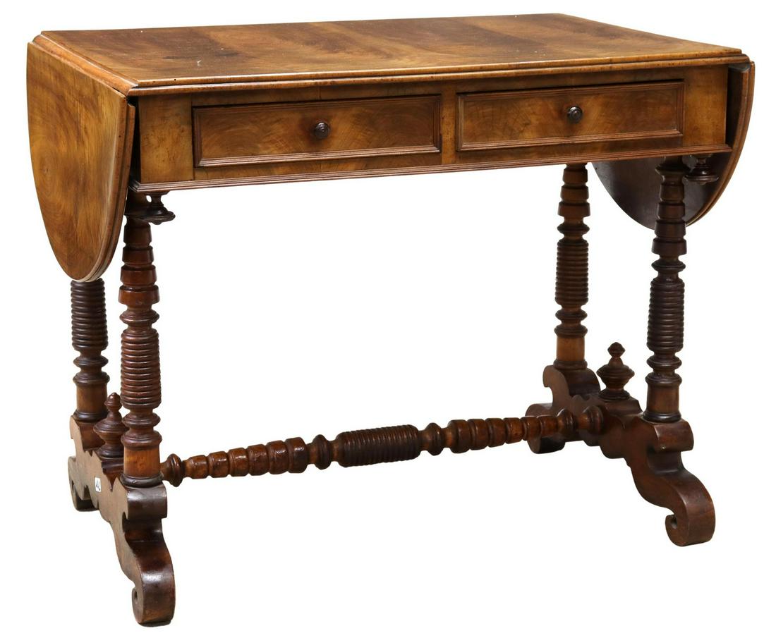 FRENCH LOUIS PHILIPPE DROP-LEAF WRITING TABLE (1 of 5)