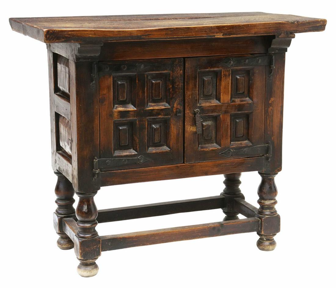 SPANISH BAROQUE STYLE OAK CABINET (1 of 5)