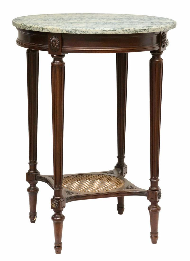 FRENCH LOUIS XVI STYLE MARBLE-TOP TABLE (1 of 4)