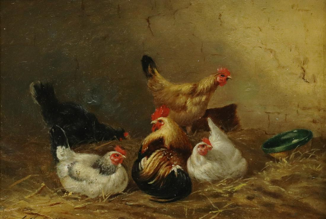 CHARLES EMILE JACQUE (1813-1894) CHICKENS (1 of 4)