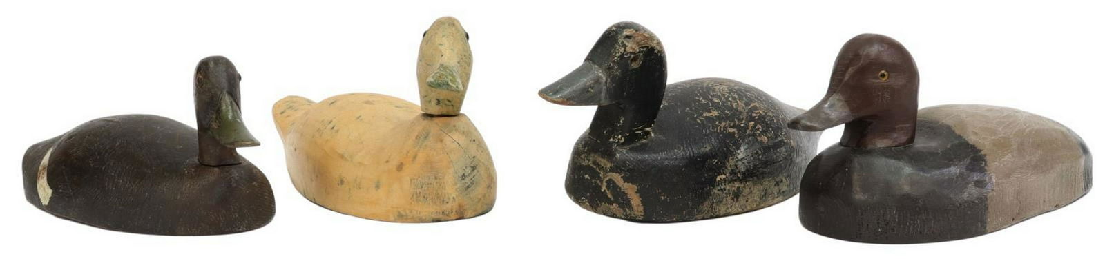 (4) VINTAGE CARVED & PAINTED DUCK DECOYS (1 of 6)