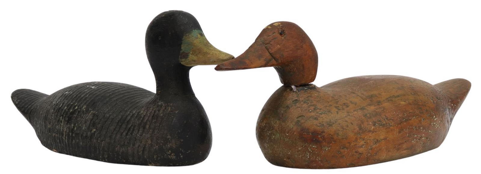 (2) VINTAGE HAND-CARVED DUCK DECOYS (1 of 4)