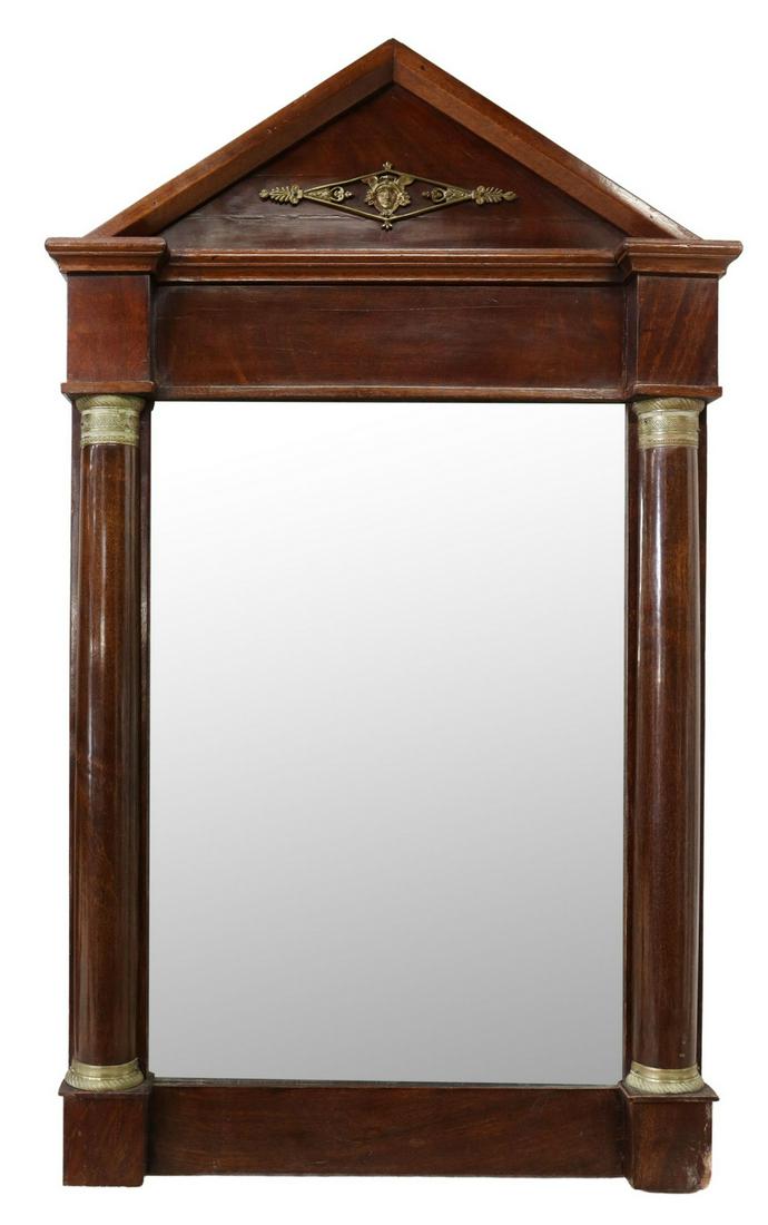 FRENCH EMPIRE STYLE MAHOGANY WALL MIRROR (1 of 3)