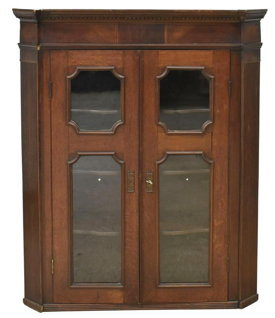 VICTORIAN MIXED WOOD HANGING CUPBOARD/ CABINET (1 of 2)