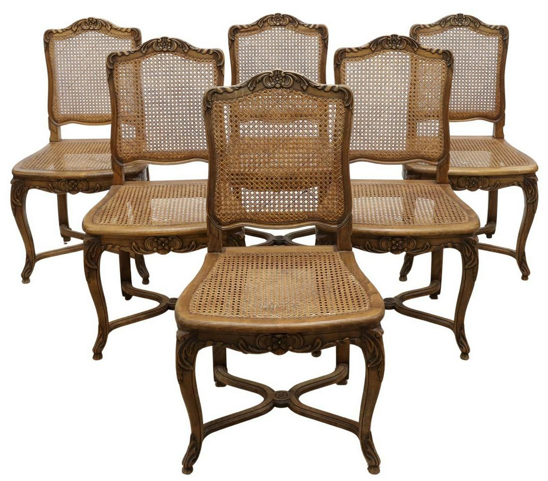 (6) FRENCH LOUIS XV STYLE CANE DINING CHAIRS (1 of 4)