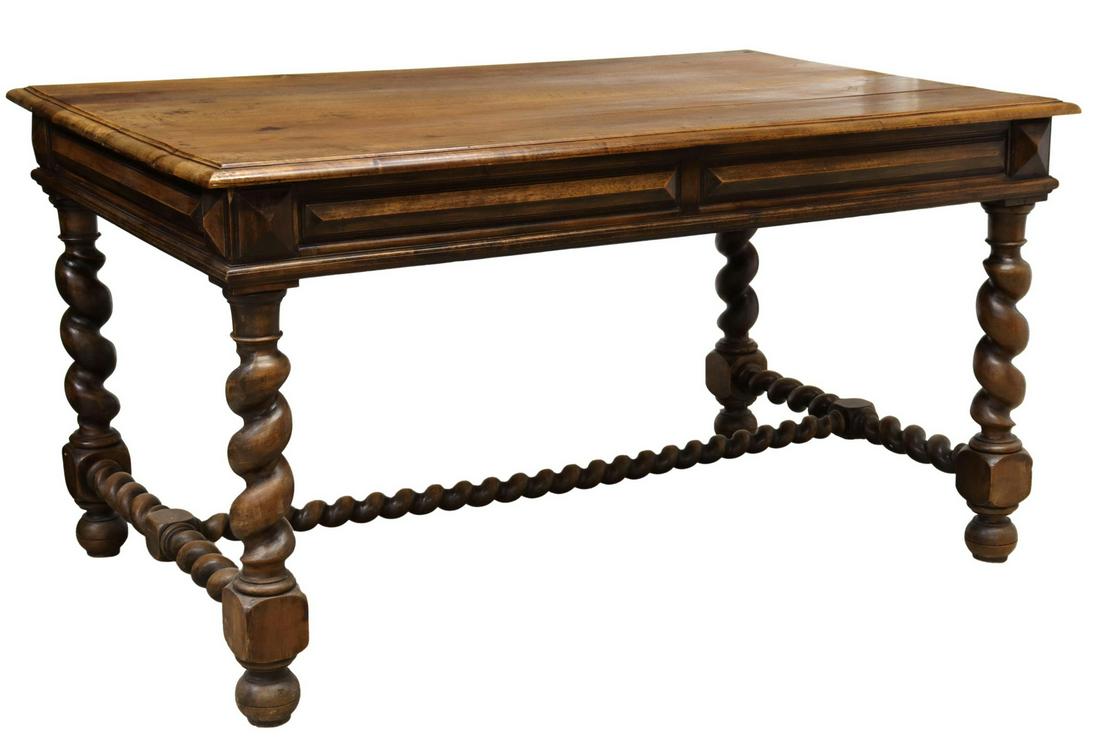 FRENCH LOUIS XIII STYLE WALNUT LIBRARY TABLE (1 of 5)