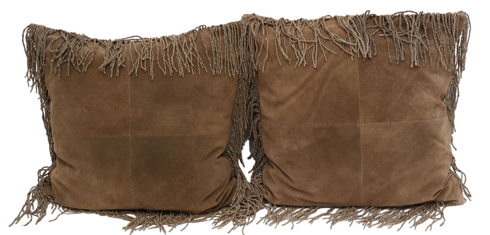 (2) DESIGNER DOUBLE D RANCH FRINGE SUEDE PILLOWS (1 of 3)