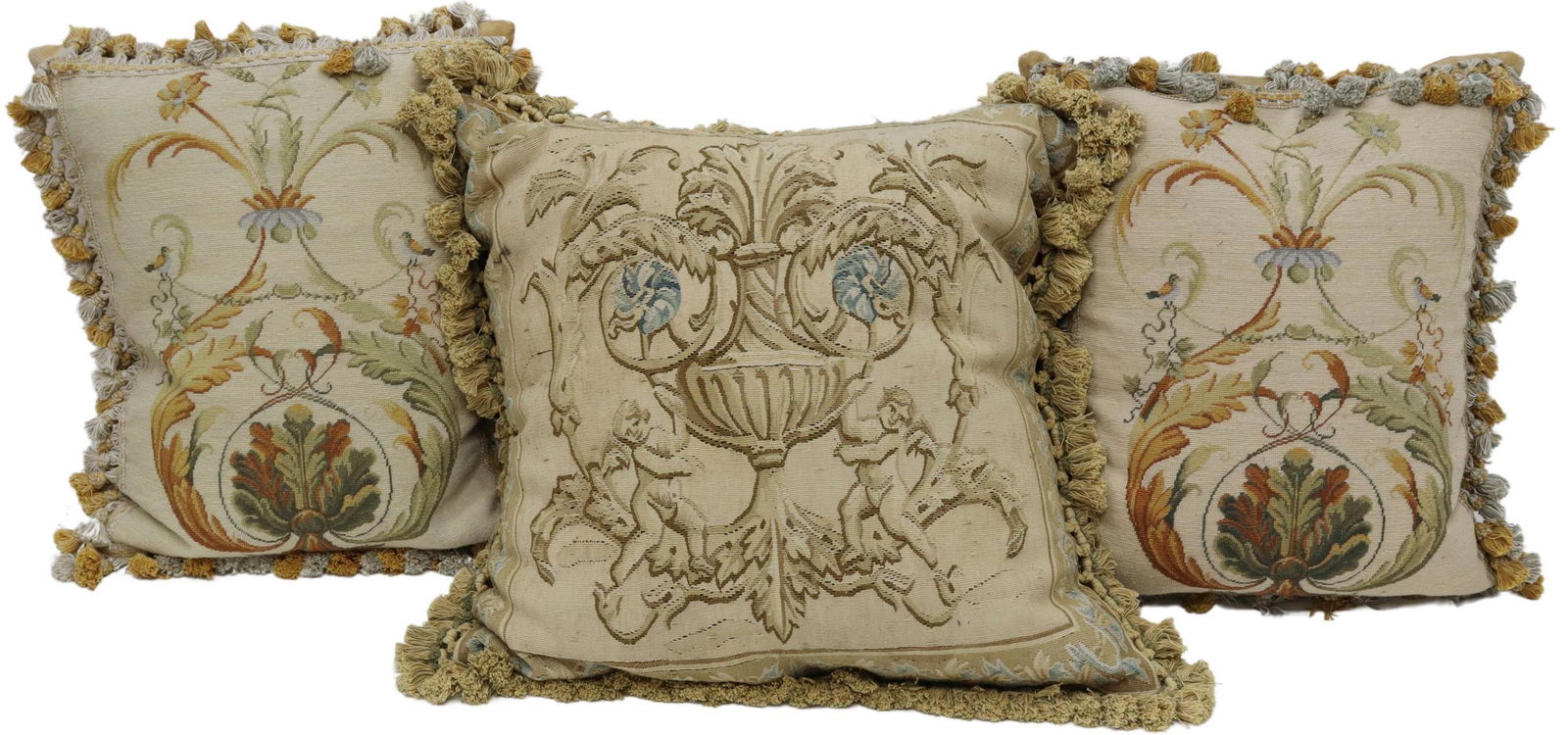 (3) DECORATIVE FLORAL TAPESTRY-FRONT THROW PILLOWS (1 of 4)