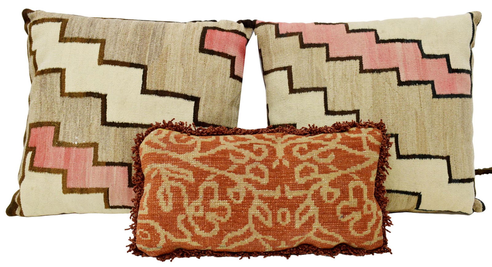(3) DECORATIVE KILIM-FRONT THROW PILLOWS (1 of 2)