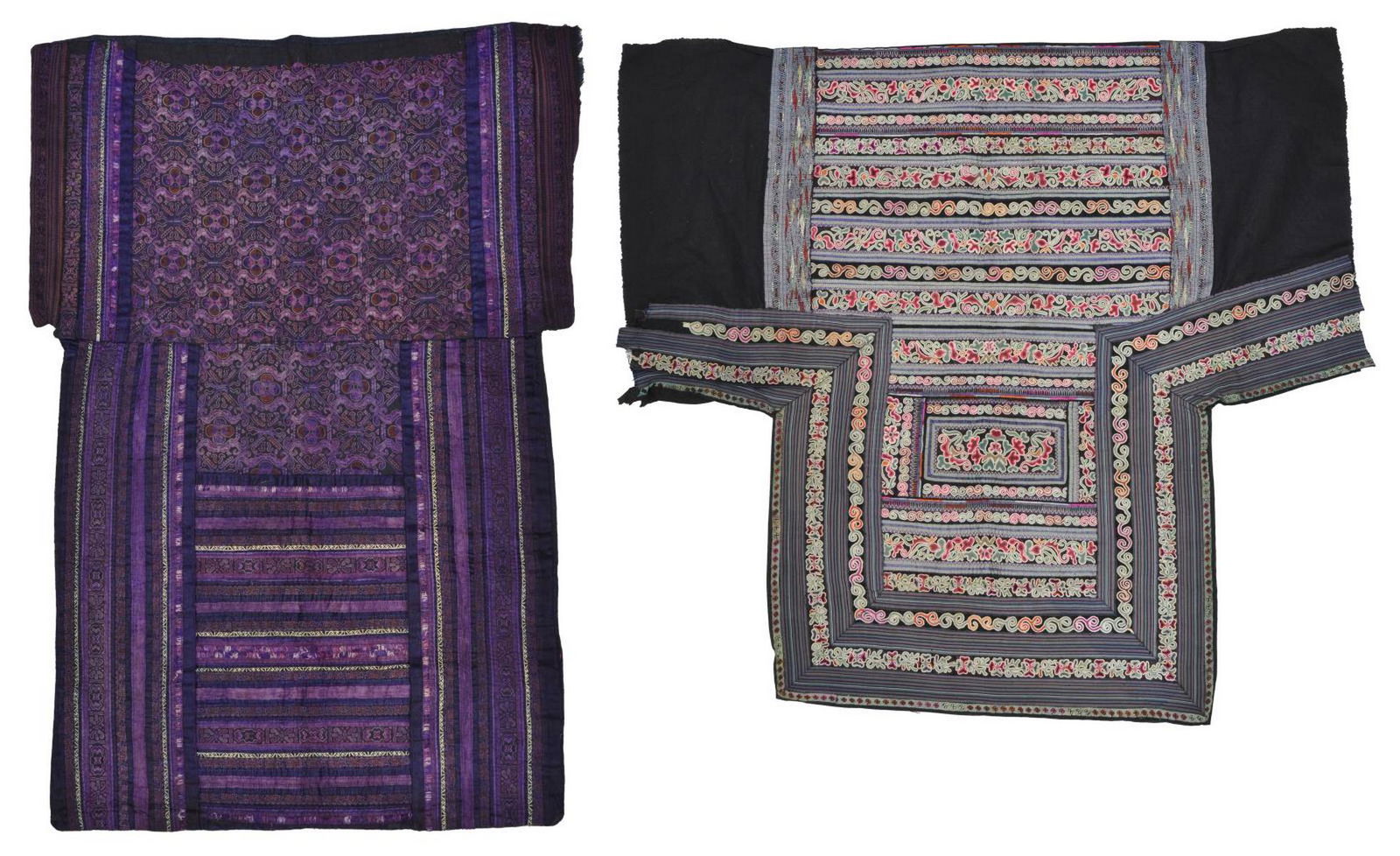 (2) LAOS TEXTILES EMBROIDERED SKIRT PANELS (1 of 4)