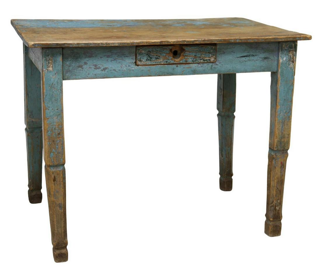 RUSTIC DISTRESSED PAINTED PINE WORK TABLE (1 of 5)