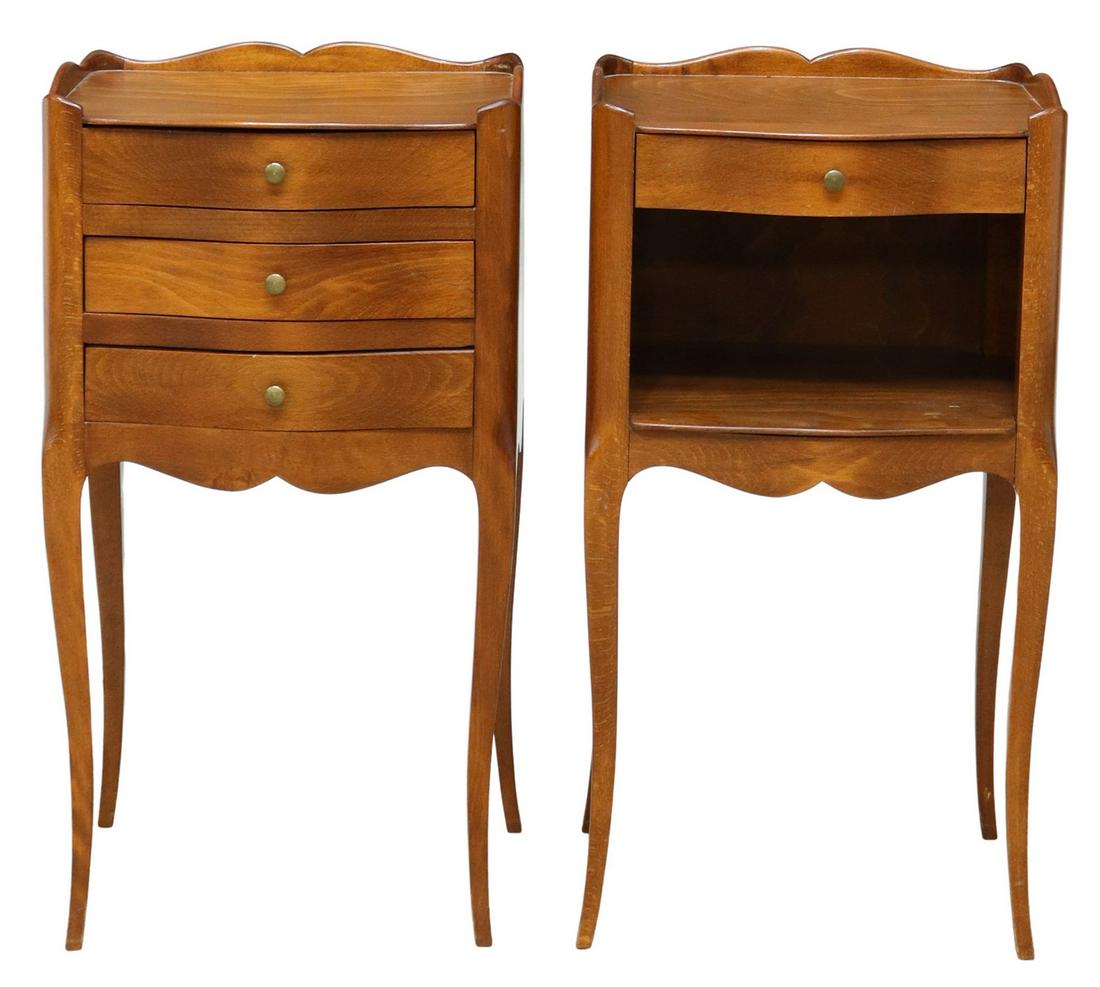 (2) FRENCH LOUIS XV STYLE FRUITWOOD NIGHTSTANDS (1 of 5)