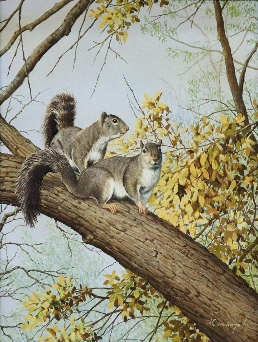 JESUS CARRANZA (1926-2014) SQUIRRELS ON BRANCH (1 of 4)
