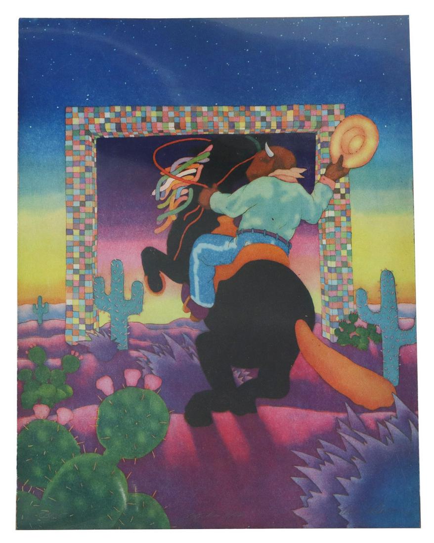 DAN ALLISON (TX, B.1953) 'YO KI YEA' LITHOGRAPH (1 of 4)