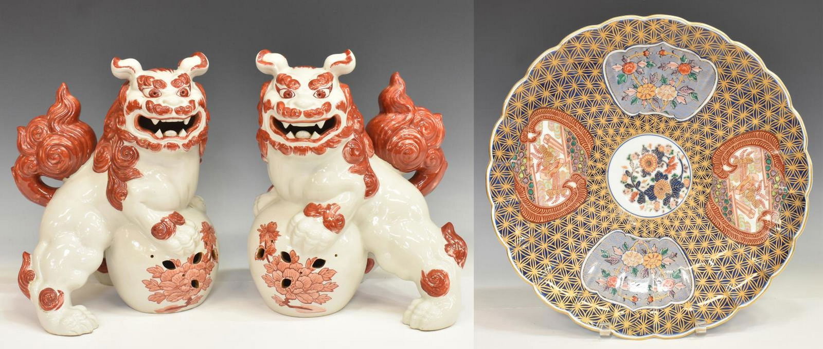 (3) JAPANESE KUTANI FOO LIONS & IMARI CHARGER (1 of 5)