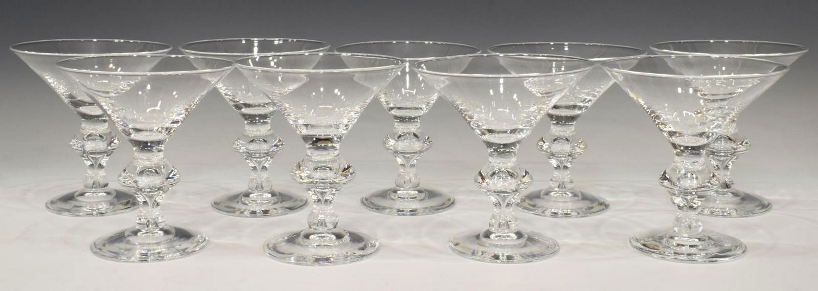 (9) STEUBEN 'TRUMPET' CHAMPAGNE/ SHERBET GLASSES (1 of 3)