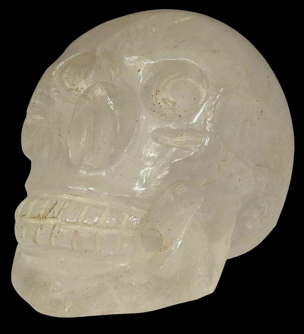 CARVED QUARTZ CRYSTAL SKULL MEMENTO MORI (1 of 5)