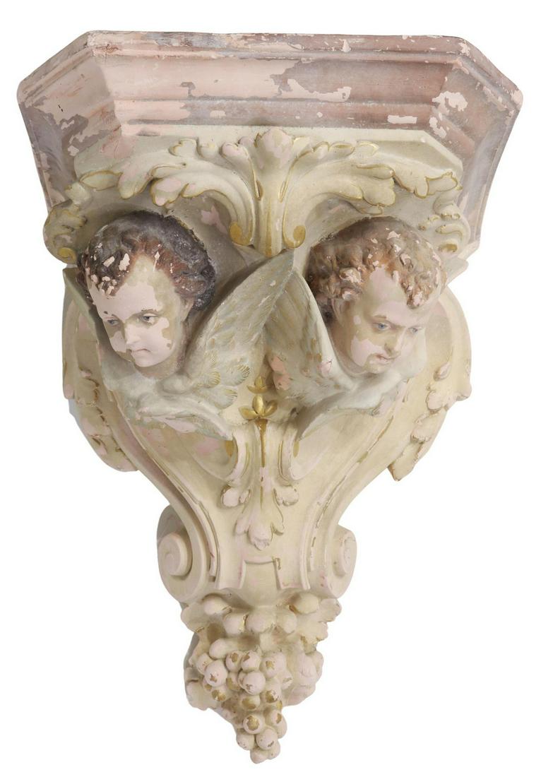 FRENCH ARCHITECTURAL PLASTER CHERUB CORBEL (1 of 2)