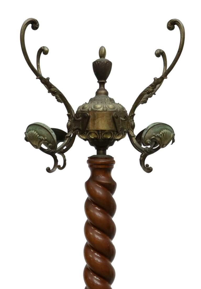 ITALIAN GILT METAL & TURNED STANDING HALL TREE (1 of 3)