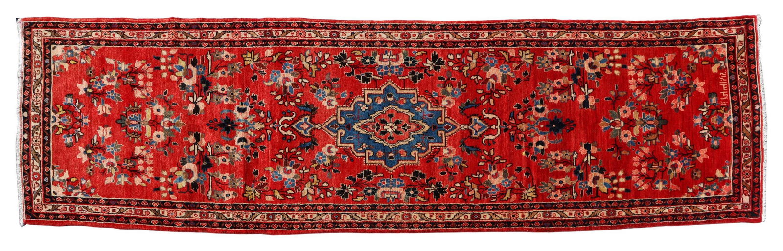 HAND-TIED PERSIAN BIJAR RUNNER, 12'11" X 3'8" (1 of 3)