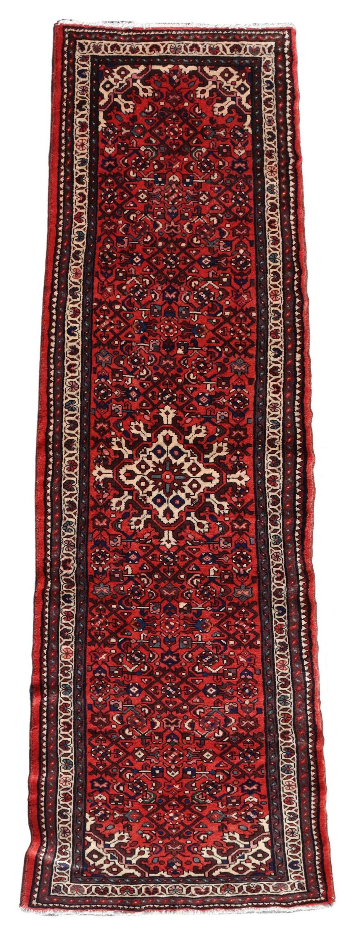 HAND-TIED PERSIAN BIJAR RUNNER, 9'4" X 2'6" (1 of 3)