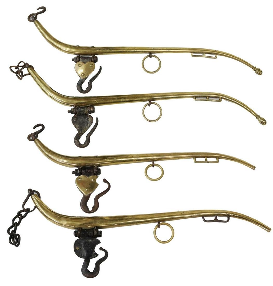 (4) ENGLISH EQUESTRIAN SOLID BRASS HORSE HAMES (1 of 5)