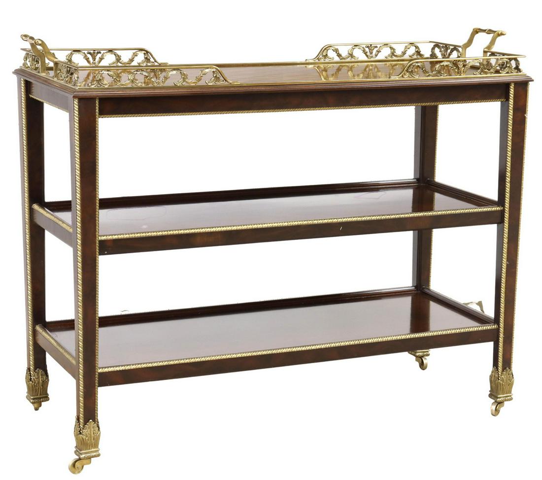 LARGE HENREDON 'NATCHEZ' 3-TIER TEA SERVICE CART (1 of 4)