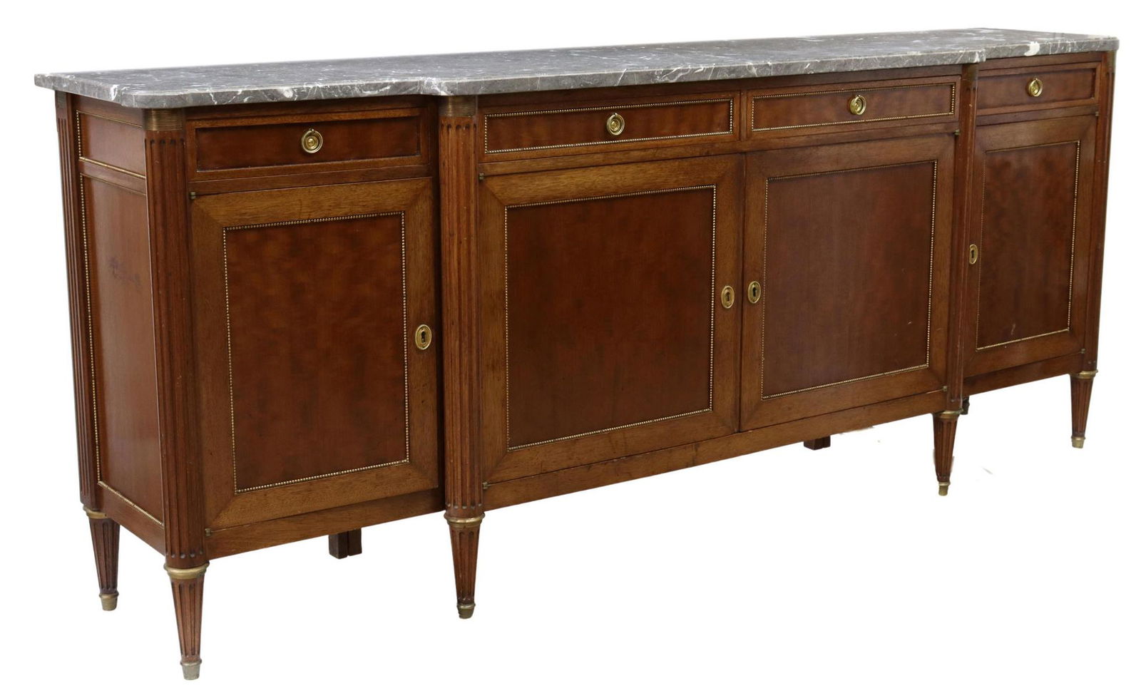 LOUIS XVI STYLE MARBLE-TOP MAHOGANY SIDEBOARD (1 of 5)