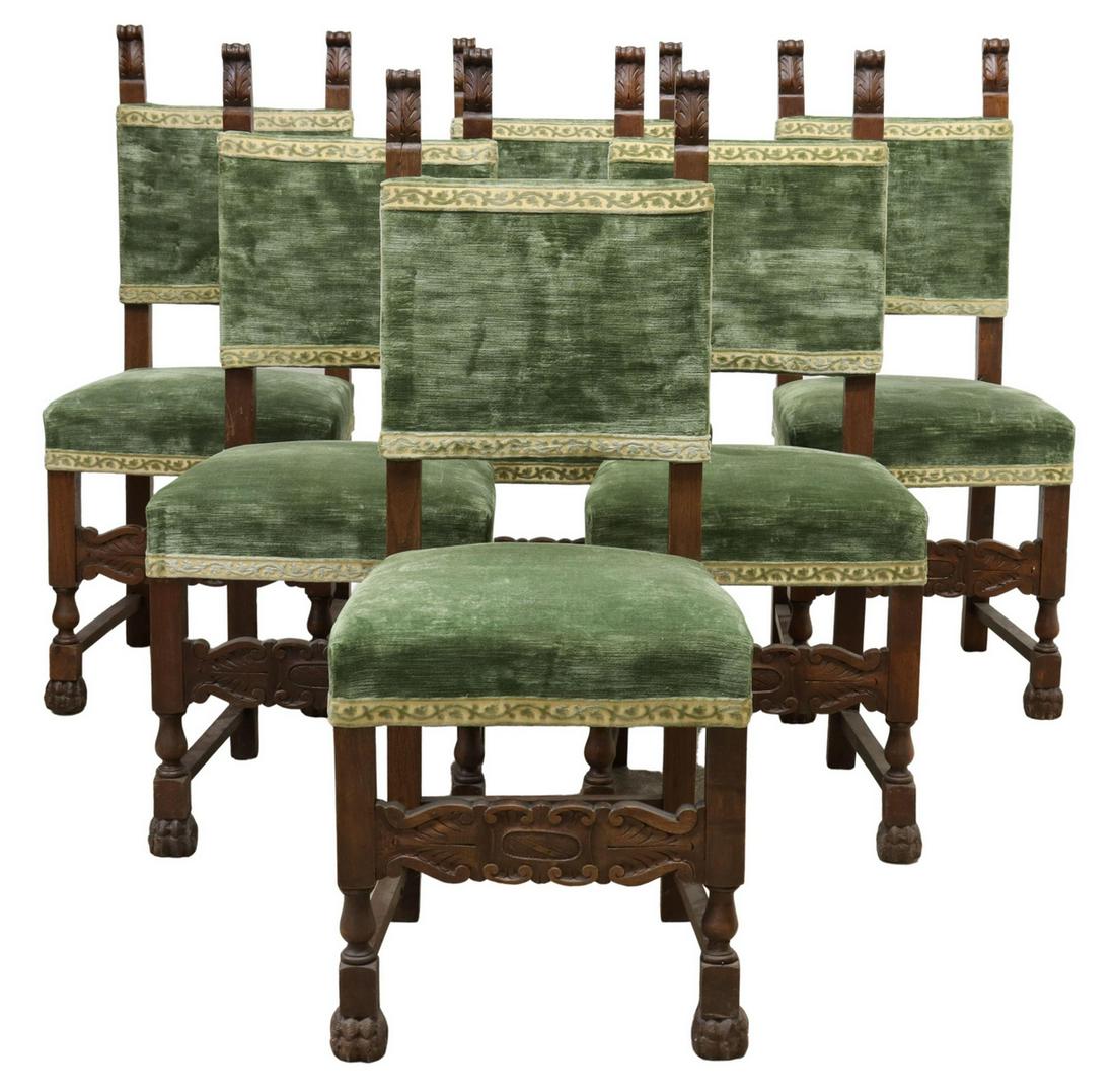 (6) ITALIAN RENAISSANCE REVIVAL UPHOLSTERED CHAIRS (1 of 3)
