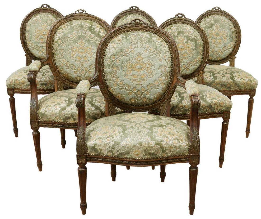 (6) ITALIAN LOUIS XVI STYLE MAHOGANY CHAIRS (1 of 3)