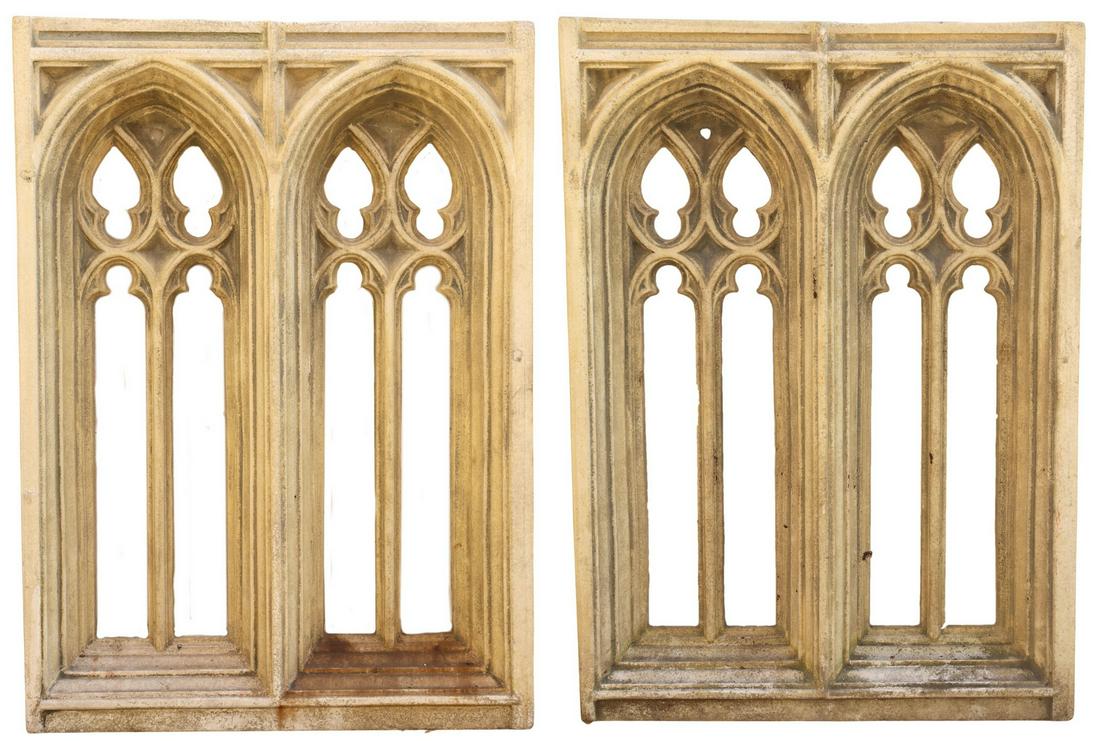 (2) ARCHITECTURAL CAST STONE GOTHIC STYLE WINDOWS (1 of 3)