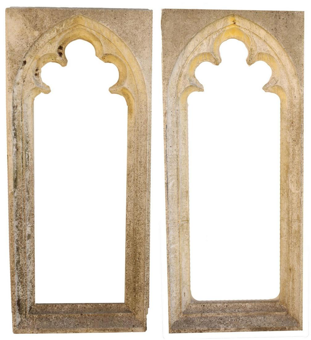 (2) ARCHITECTURAL CAST STONE GOTHIC STYLE WINDOWS (1 of 3)