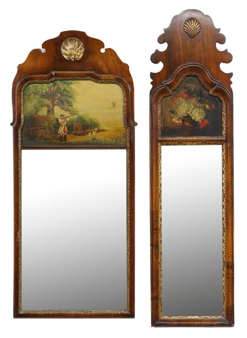 (2) ENGLISH GEORGIAN STYLE MAHOGANY WALL MIRRORS (1 of 3)