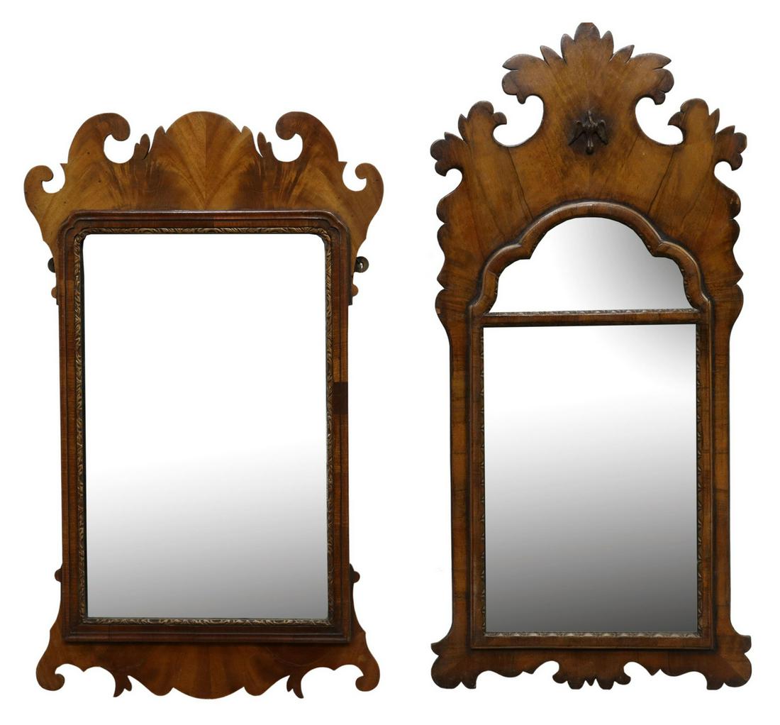 (2) ENGLISH GEORGIAN STYLE MAHOGANY WALL MIRRORS (1 of 3)