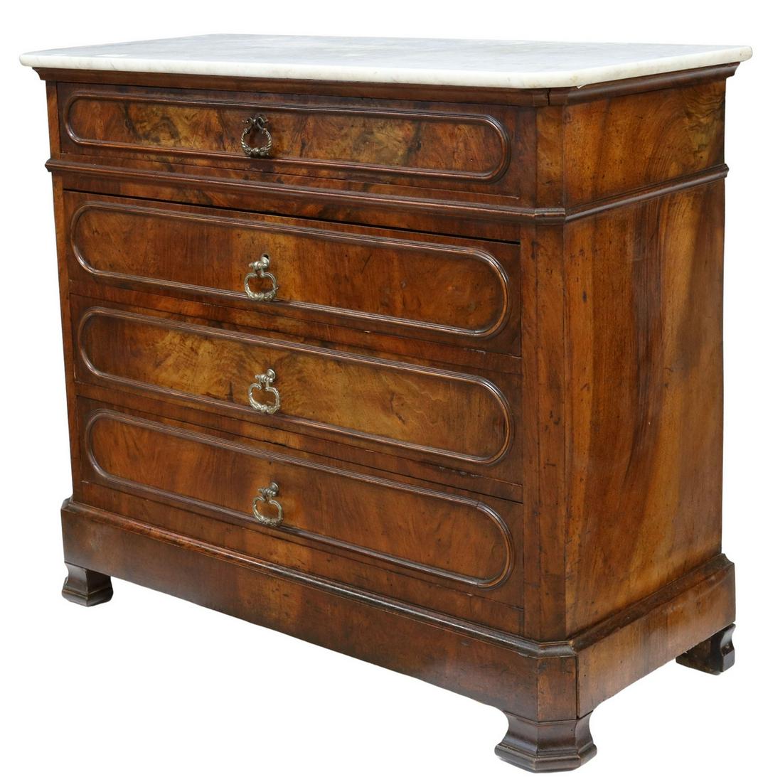 FRENCH LOUIS PHILIPPE PERIOD MARBLE-TOP COMMODE (1 of 5)