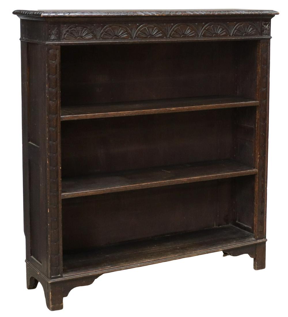 ENGLISH CARVED OAK BOOKCASE (1 of 4)