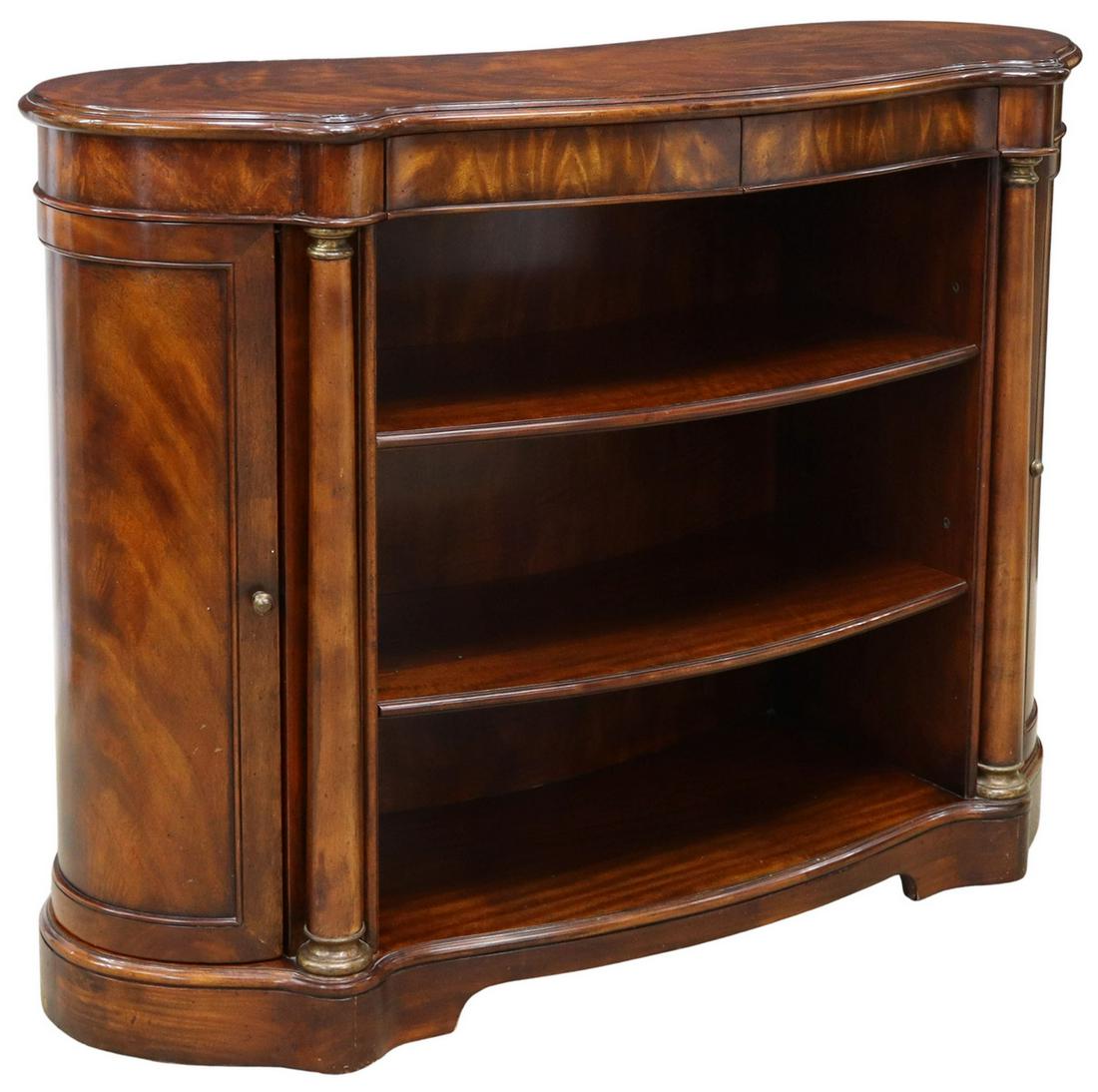 MAHOGANY KIDNEY-FORM OPEN DISPLAY CONSOLE CABINET (1 of 6)