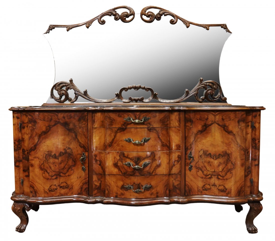 VENETIAN MARBLE-TOP SIDEBOARD & MIRROR (1 of 6)