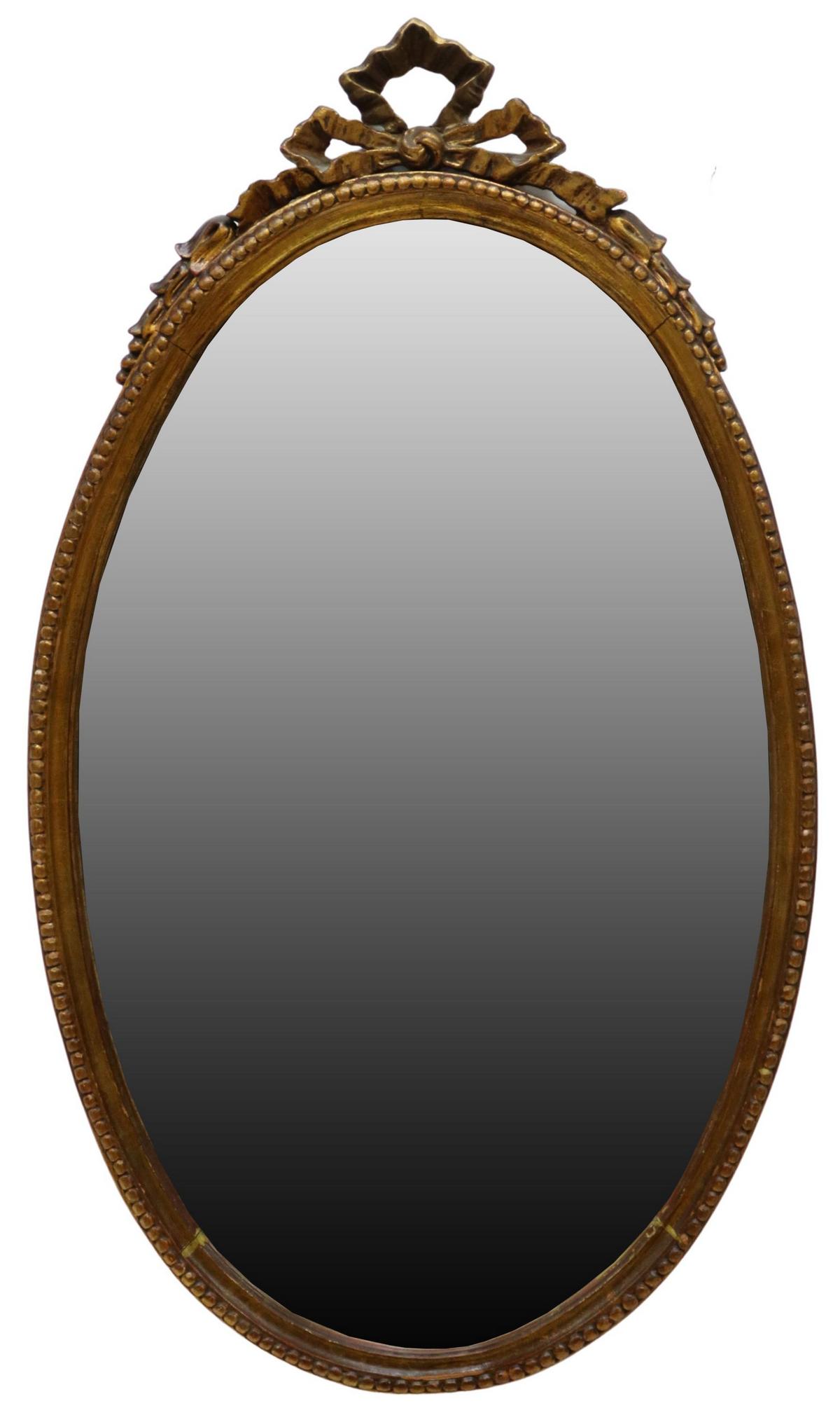 LOUIS XVI STYLE GILTWOOD OVAL MIRROR (1 of 3)