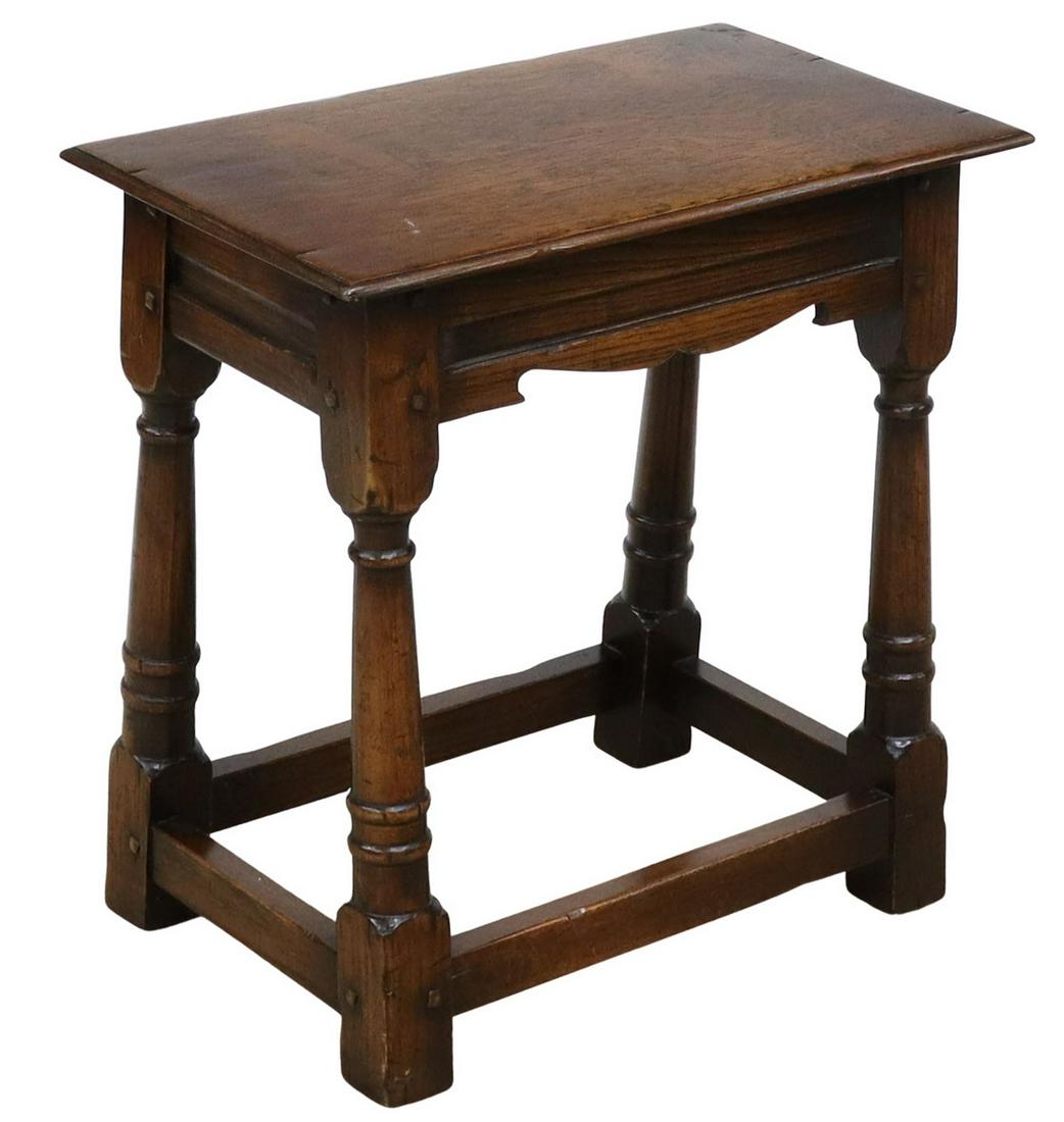 ENGLISH OAK TABORET STOOL (1 of 4)