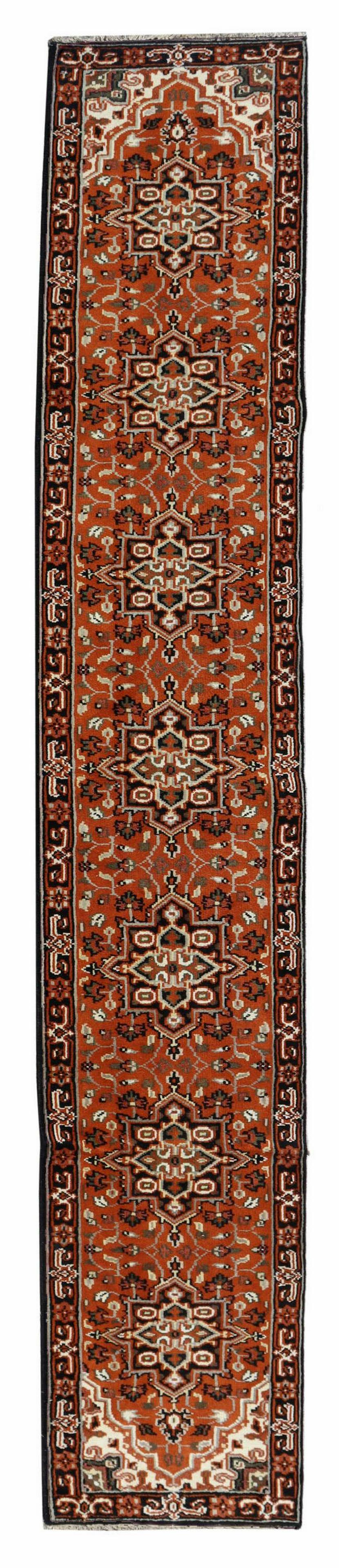 HAND-TIED PERSIAN HERIZ RUNNER, 15'10" X 2'5.75" (1 of 3)